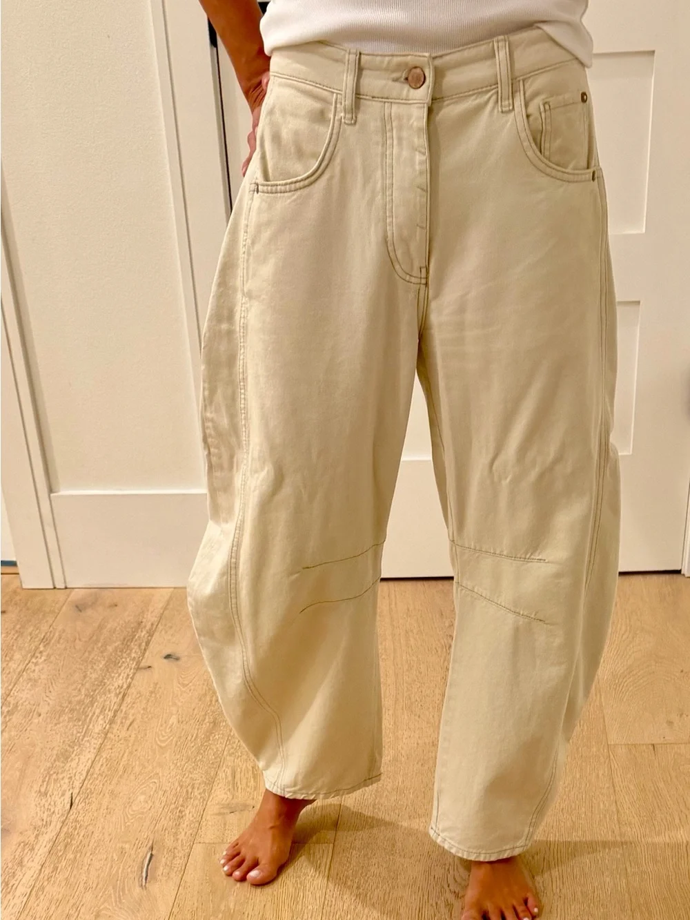 We The Free Cream Lucky You Mid Rise Barrel - Picture 8 of 8